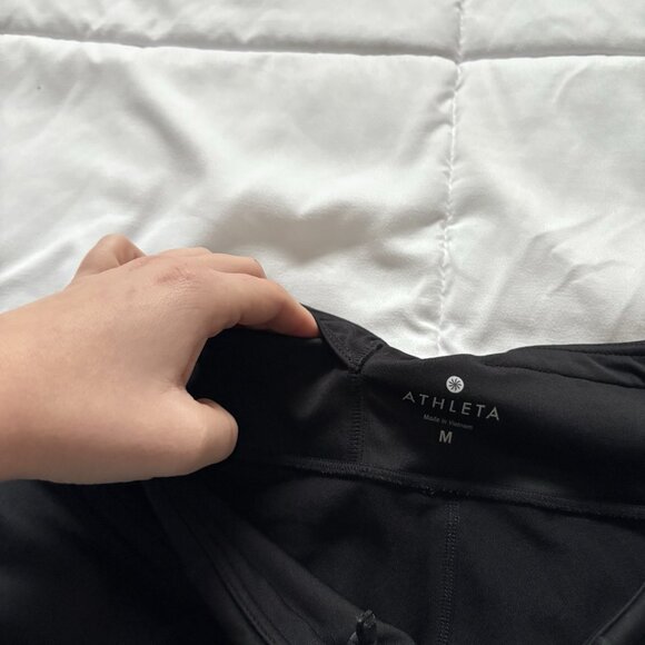 Athleta Womens Size Medium Padded Spin Cycling Pants Black Cropped Legging - Picture 5 of 11